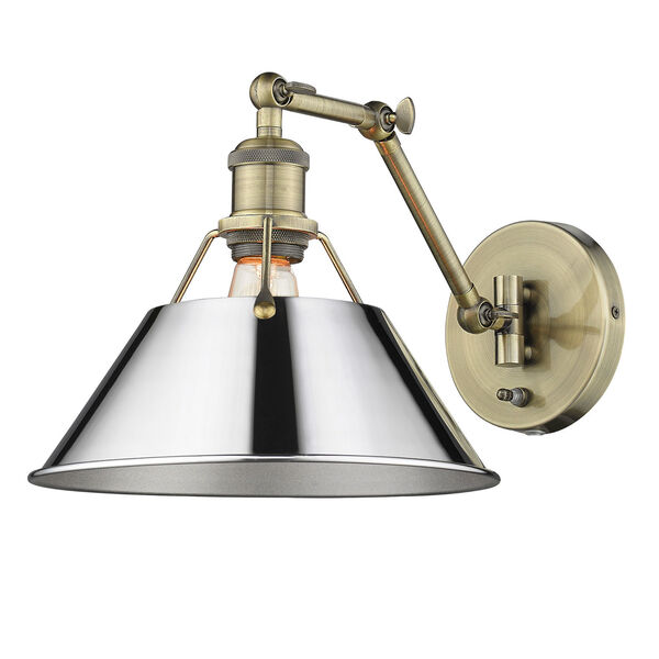 Orwell Aged Brass and Chrome One-Light Wall Sconce, image 5